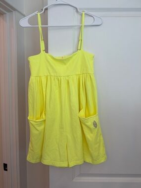 Free People Neon Yellow Romper with Pockets